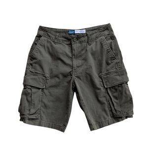 Old Navy Lived-In Straight Built-In Flex Utility Shorts 30 Olive Green Pockets